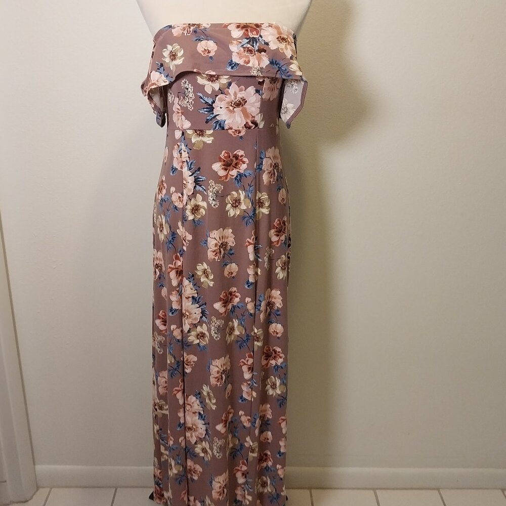 NWT SOPHIE & TREY SIZE L OFF SHOULDER FLORAL MAXI DRESS